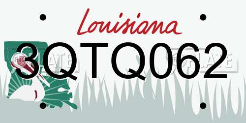 3QTQ062 Louisiana License Plate