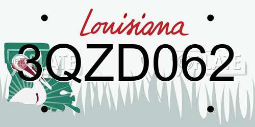 3QZD062 Louisiana License Plate