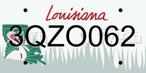 3QZO062 Louisiana License Plate