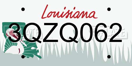 3QZQ062 Louisiana License Plate