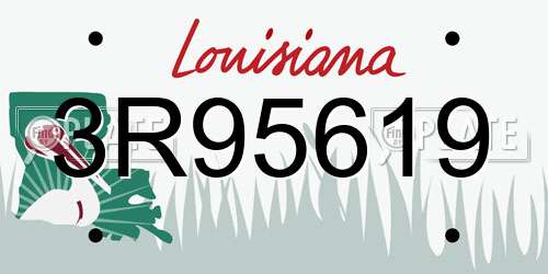 3R95619 Louisiana License Plate