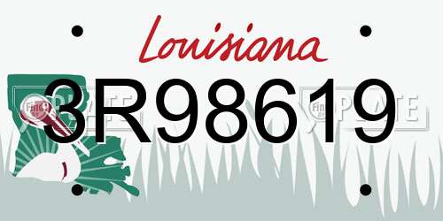 3R98619 Louisiana License Plate