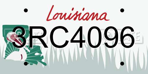 3RC4096 Louisiana License Plate