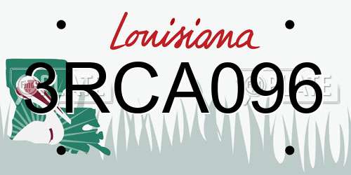 3RCA096 Louisiana License Plate