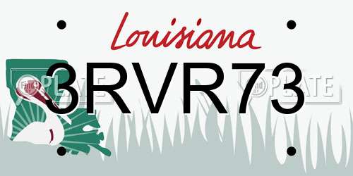 3RVR73 Louisiana License Plate