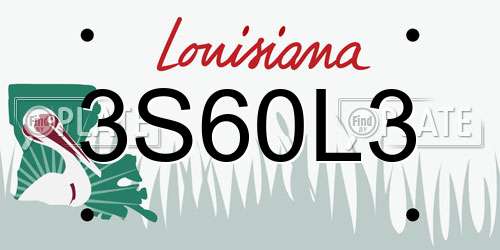 3S60L3 Louisiana License Plate