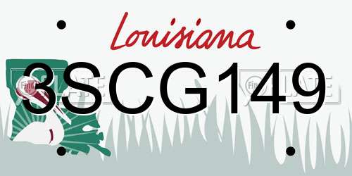 3SCG149 Louisiana License Plate
