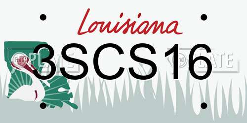3SCS16 Louisiana License Plate