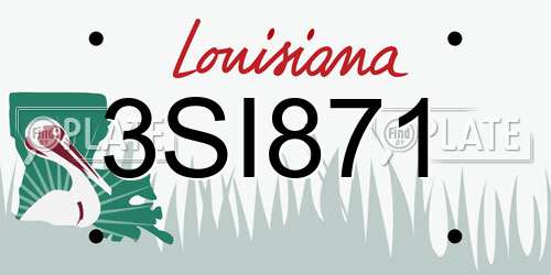 3SI871 Louisiana License Plate