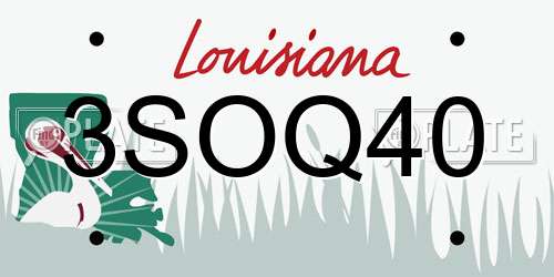 3SOQ40 Louisiana License Plate