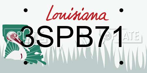 3SPB71 Louisiana License Plate
