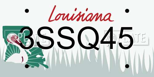 3SSQ45 Louisiana License Plate