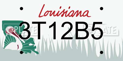 3T12B5 Louisiana License Plate