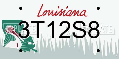 3T12S8 Louisiana License Plate