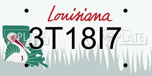 3T18I7 Louisiana License Plate