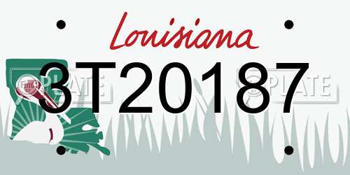 3T20187 Louisiana License Plate