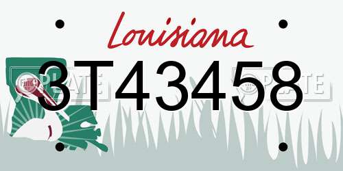 3T43458 Louisiana License Plate