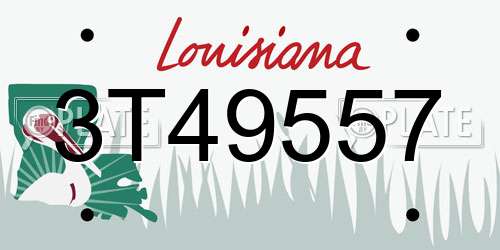 3T49557 Louisiana License Plate