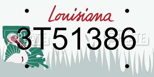 3T51386 Louisiana License Plate