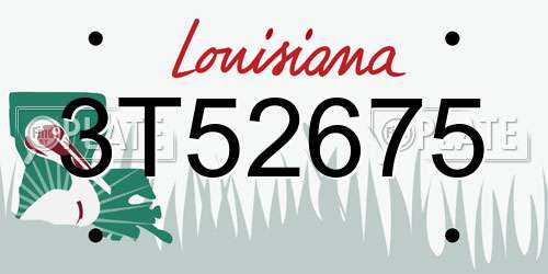 3T52675 Louisiana License Plate