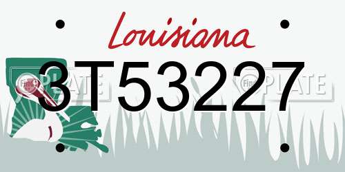 3T53227 Louisiana License Plate