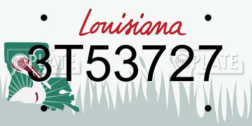 3T53727 Louisiana License Plate
