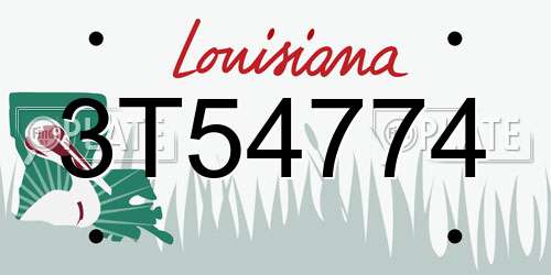 3T54774 Louisiana License Plate