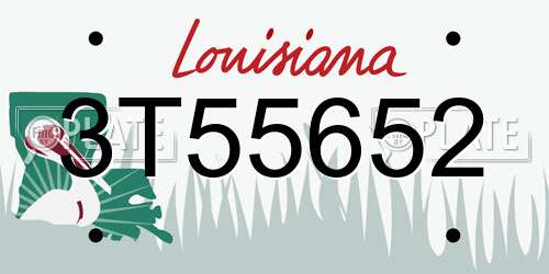 3T55652 Louisiana License Plate