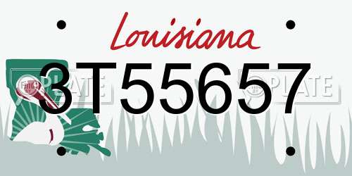3T55657 Louisiana License Plate