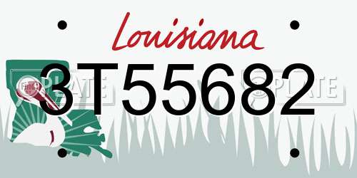 3T55682 Louisiana License Plate
