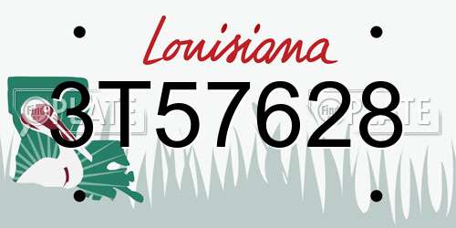 3T57628 Louisiana License Plate