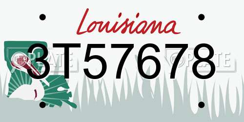 3T57678 Louisiana License Plate