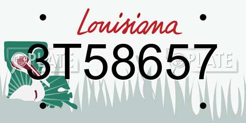 3T58657 Louisiana License Plate