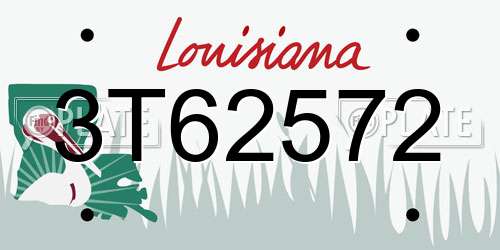 3T62572 Louisiana License Plate