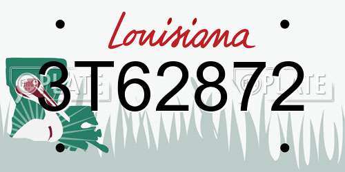 3T62872 Louisiana License Plate