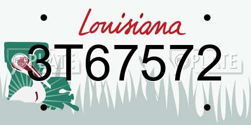 3T67572 Louisiana License Plate