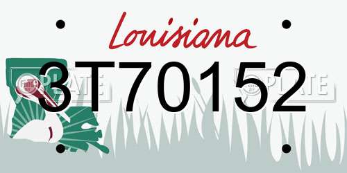 3T70152 Louisiana License Plate