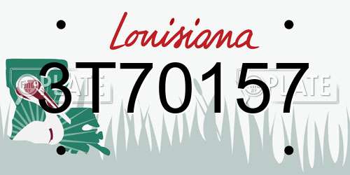 3T70157 Louisiana License Plate