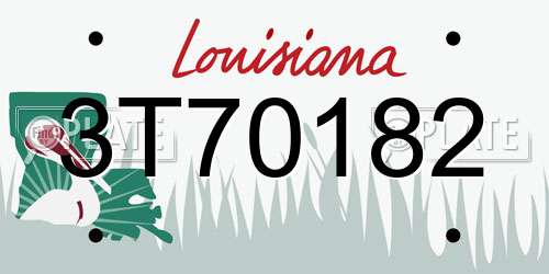 3T70182 Louisiana License Plate