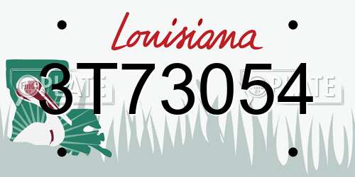 3T73054 Louisiana License Plate