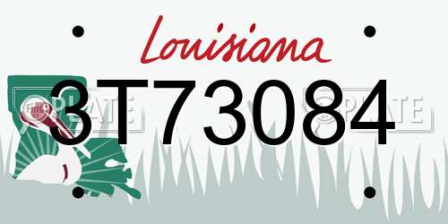 3T73084 Louisiana License Plate