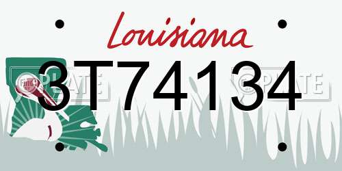 3T74134 Louisiana License Plate
