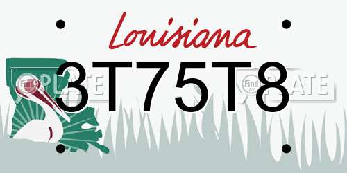 3T75T8 Louisiana License Plate