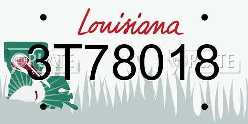 3T78018 Louisiana License Plate