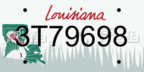 3T79698 Louisiana License Plate