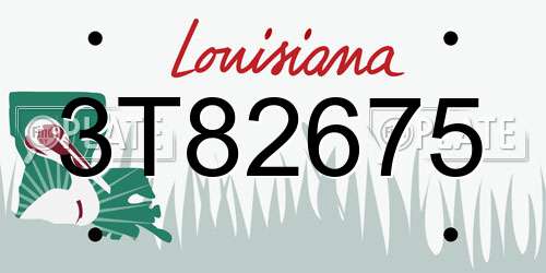 3T82675 Louisiana License Plate