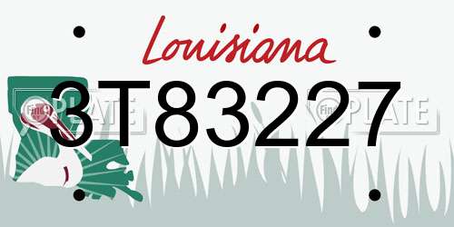 3T83227 Louisiana License Plate