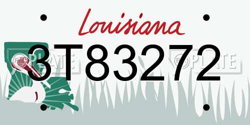 3T83272 Louisiana License Plate