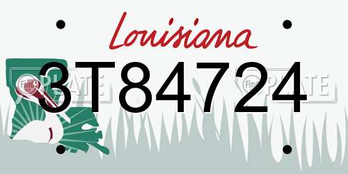 3T84724 Louisiana License Plate