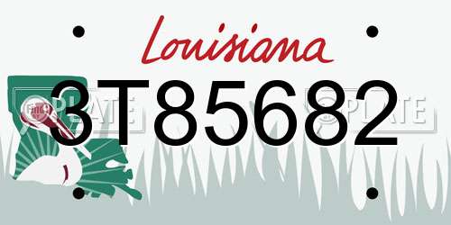 3T85682 Louisiana License Plate